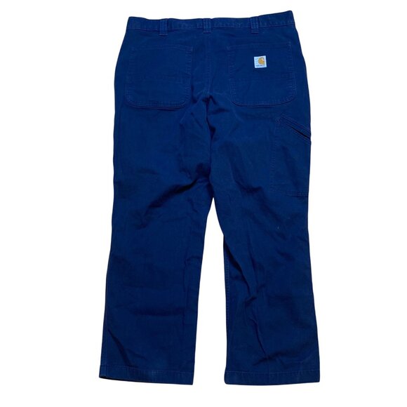 Carhartt Mens Relaxed Fit Navy Blue Work Pants 36x28 Durable Cotton Blend - Picture 3 of 6